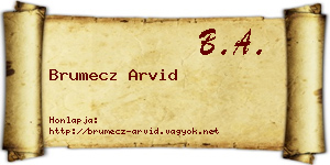 Brumecz Arvid névjegykártya